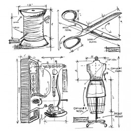 Stempelset "Sewing Blueprint"