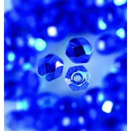 Glasfacettperlen 4mm irisierend blau
