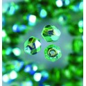 Glasfacettperlen 4mm irisierend grün