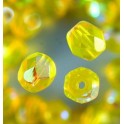 Glasfacettperlen 6mm irisierend gelb