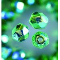 Glasfacettperlen 6mm irisierend grün