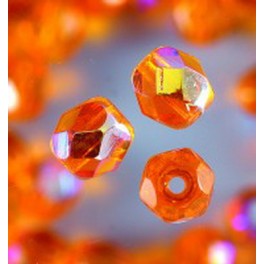 Glasfacettperlen 6mm irisierend orange