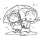 Motivstempel "Unterm Regenschirm"