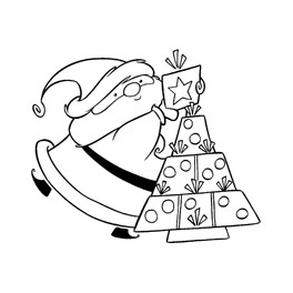 Motivstempel "Santa mit Baum"