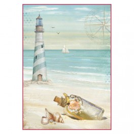 Stamperia Rice Paper A4 Sea Land Lighthouse