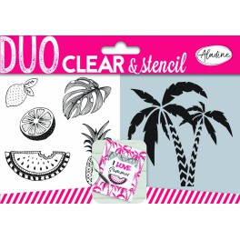 Aladine Duo Clear Stamps & Stencil Jungle