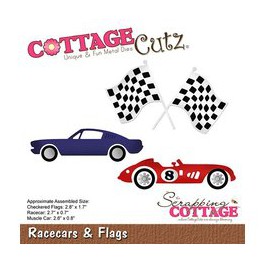 Schneideschablone CottageCutz Racecars & Flags