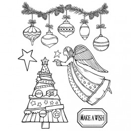 Stamperia Natural Rubber Stamp Make A Wish Angel