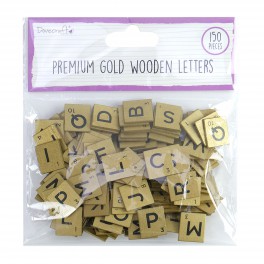 Dovecraft Wooden Letter Tiles Scrabble GOLD