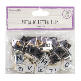 Dovecraft Chipboard Letter Tiles Scrabble SILBER
