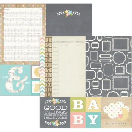 Simple Stories Paper Hello Baby "4x4 Quote & 6x8 Photo Mat Elements"