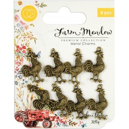 Craft Consortium Farm Meadow Rooster Metal Charms