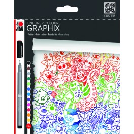 Marabu Fineliner Colour Graphix 12er-Sortierung „Doodle Supreme“ 