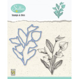 Nellie‘s Choice Holiday Die cut & Clearstamp Set "Orchideen"