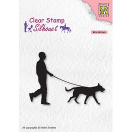 Motivstempel "Silhouette Mann mit Hund"