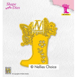 Nellies Choice Shape Die - Stiefel mit Blumen