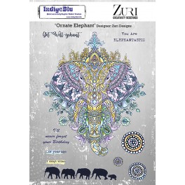 IndigoBlu Ornate Elephant A5 Rubber Stamps