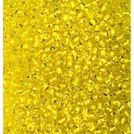 Rocailles 3,5mm mit Silbereinzug gelb