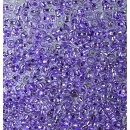 Rocailles 3,5mm mit Silbereinzug violett