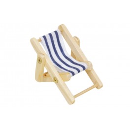 Miniatur Liegestuhl blau-weiß klein