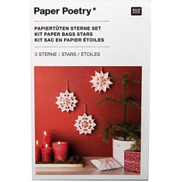 Paper Poetry Bastelset Papiertüten-Sterne Punkte klein ROT