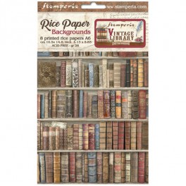 Stamperia Vintage Library A6 Rice Paper Backgrounds