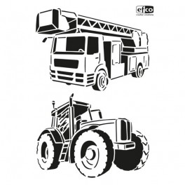 Schablone "Traktor & Feuerwehr" A4