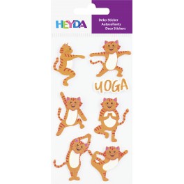 Sticker Yoga Katzen