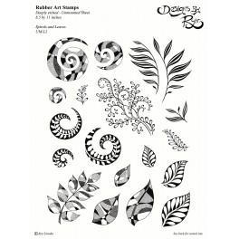 Motivstempelset "Spirals and Leaves"