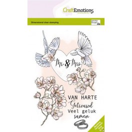 CraftEmotions clearstamps A6 - Duiven Getrouwd (NL) GB Dimensional stamp