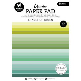 Studio Light Unicolor paper pad Shades of Green Essent. nr.156