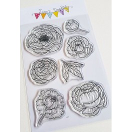 Jane's Doodles Peony Clear Stamps