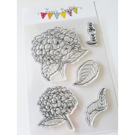 Jane's Doodles Hydrangea Clear Stamps
