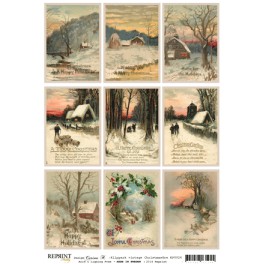 Reprint A4 Cutout "Vintage Weihnachtsgrüße"