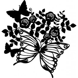 Silhouette Schablone "Butterflies & Roses"