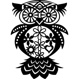Silhouette Schablone "Flowered Owl"