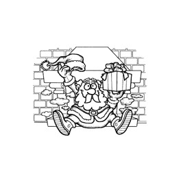 Motivstempel "Santa im Kamin"