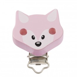 Schnulli-Ketten Clip Fuchs rose