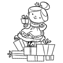 Motivstempel "Frau Santa mit Geschenken"