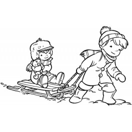 Motivstempel "Auf dem Schlitten"