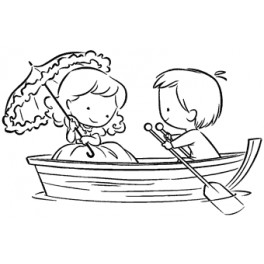 Motivstempel "Paar im Boot"