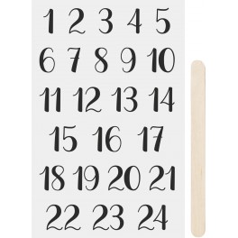 Rubbelsticker schwarz Adventskalenderzahlen