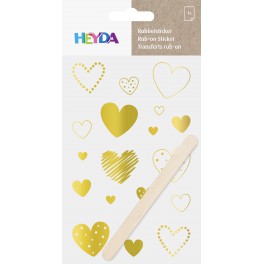 Rubbelsticker gold Herzen