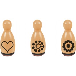 Motivstempel 3er Set Herz und Blumen