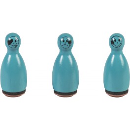 Motivstempel 3er Set Gesichter türkis