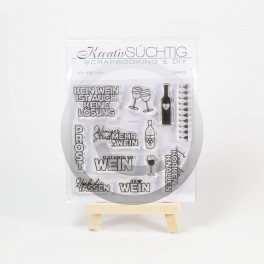 Kreativsüchtig Clearstamp Set "Ich liebe Wein"