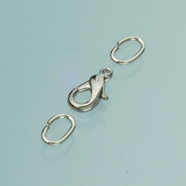 Karabiner, mit Ösen, 19 mm silberfarbig