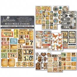 Ciao Bella Grungy Tags Mixed Media Stickers