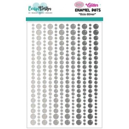Carlijn Design Glitter Enamel Dots Holo Silver