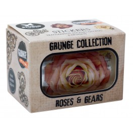 Studio Light Roses & Gears Grunge Transparent Stickers on Roll